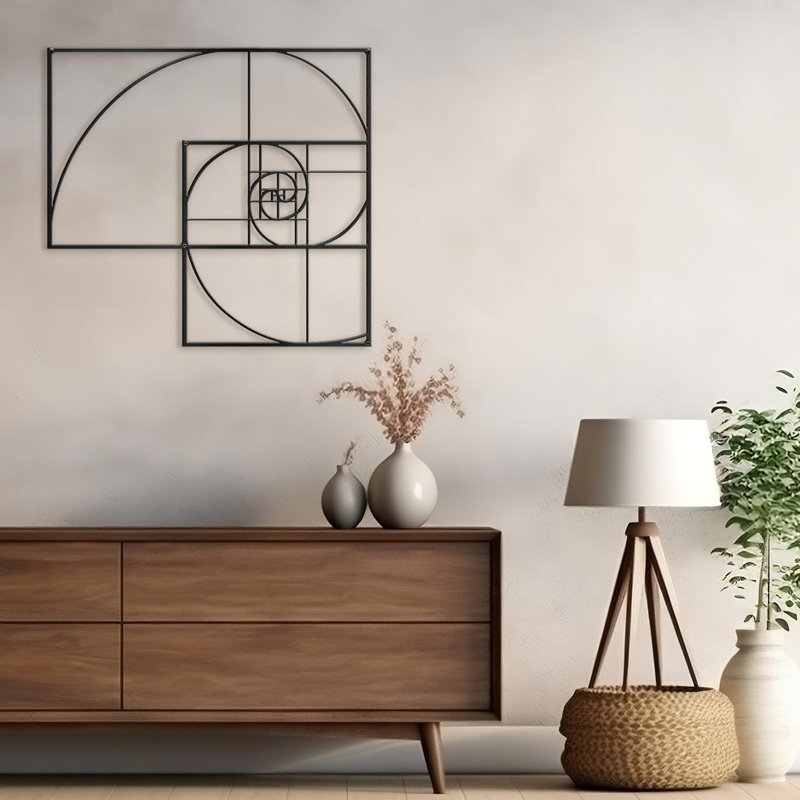 Décoration murale en métal, H 18 po x l 18 po x P 0,05 po, Noir