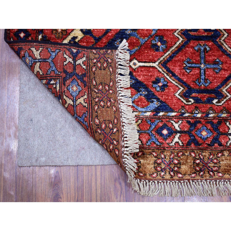 Kyeana One-of-a-Kind Rectangle 4'1" X 5'9" New Age Wool Area Rug in Red