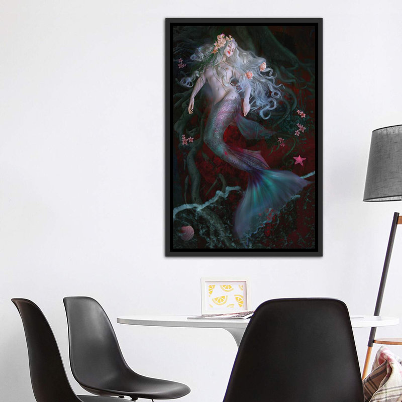 «Cecilia», reproduction sur toile à cadre flottant, H 60 po x l 40po x P 1,5 po, Toile avec cadre noir, Pas de tapis