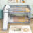 Twin Over Twin Wooden Bunk Bed With Reversible Ladder And Slide, Full-Length Guardrails-2047982960