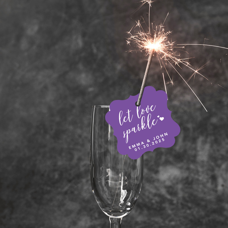 Cadre personnalisé sur mesure Let Love Sparkle, Mauve