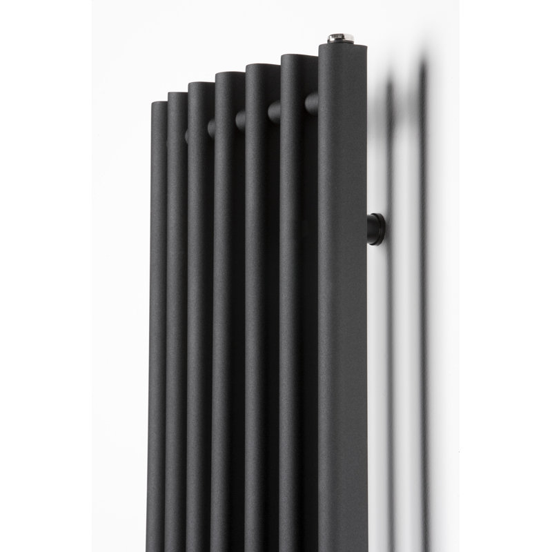 Bernard Vertical Designer Radiator, 130cm H x 39cm W x 6cm D, Black