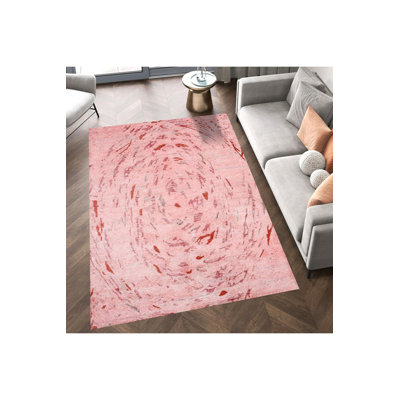 Tapis rose tissé à la machine