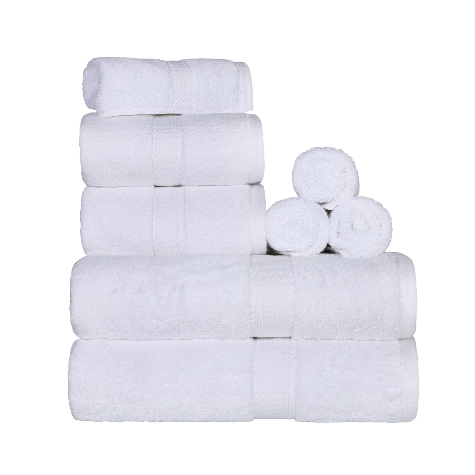 Renata 8-Piece Egyptian Cotton Towel Set, White