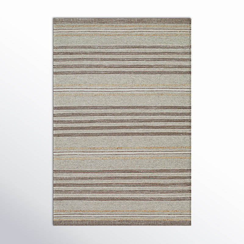 Tapis taupe / gris tissé à plat Portia, Rectangle 5 pi x 7 pi 6 po