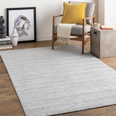 Tapis gris uni / gris anthracite / crème / ardoise clair tissé à la main Laedemi