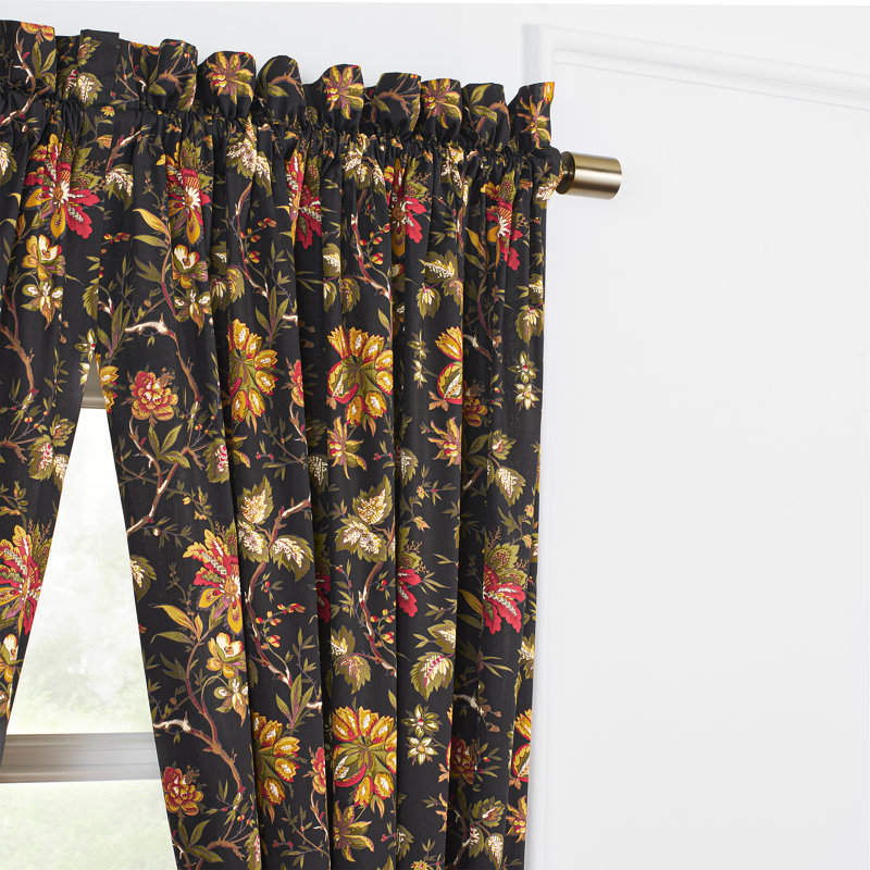 Waverly Felicite Noir 100% Cotton Sateen Window Panel