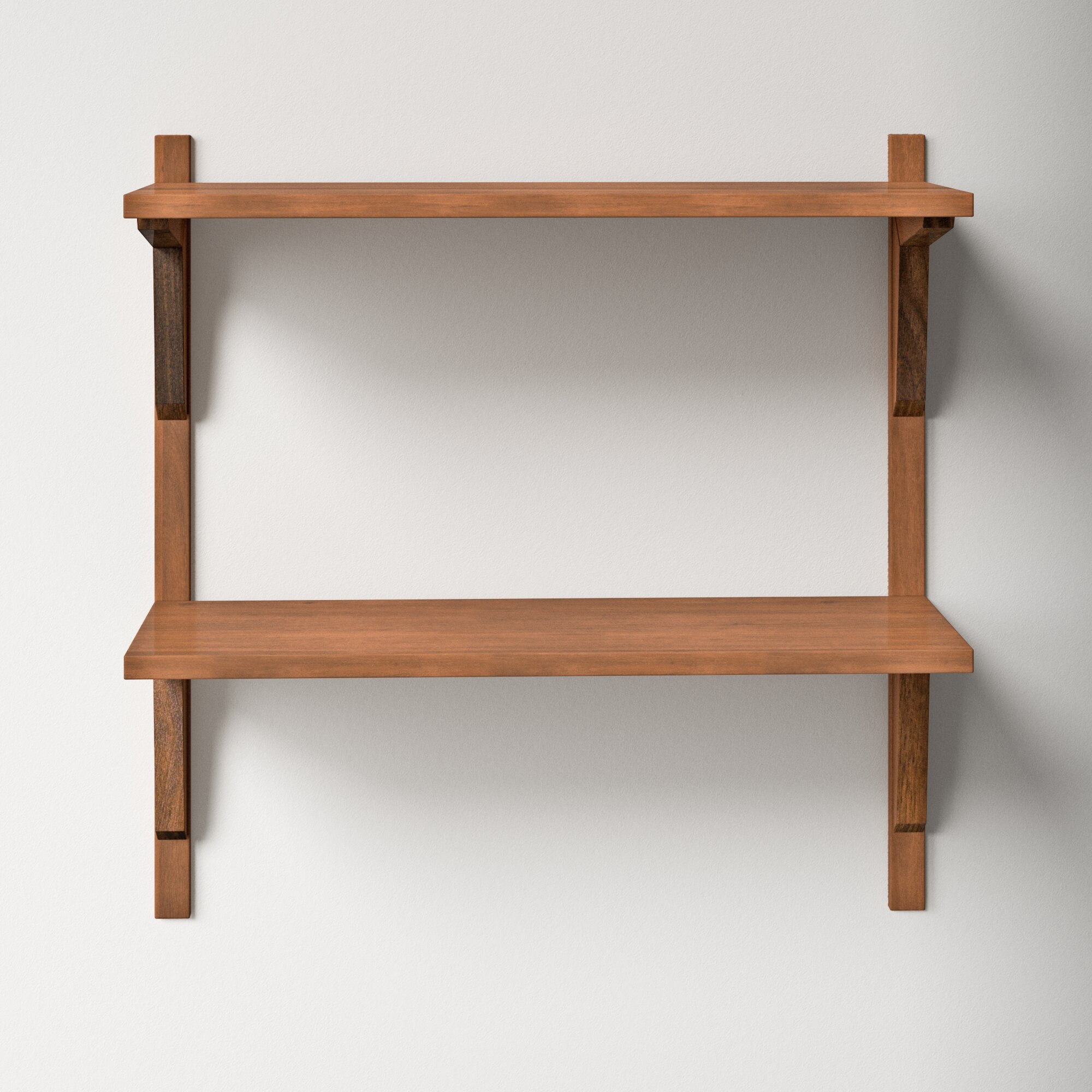 Baez 2 Piece Poplar Solid Wood Tiered Shelf