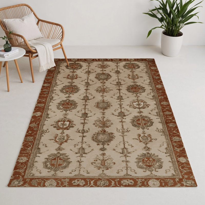 French Brown Indoor and Outdoor Area Rug, Rectangle 3' x 5'