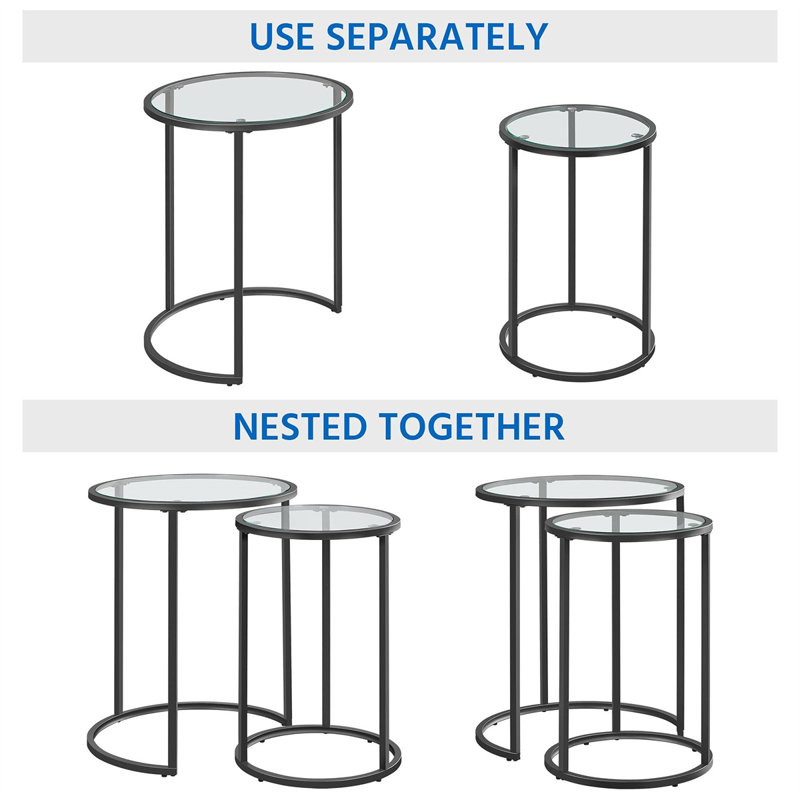 Akshara Frame Nesting Tables, Black