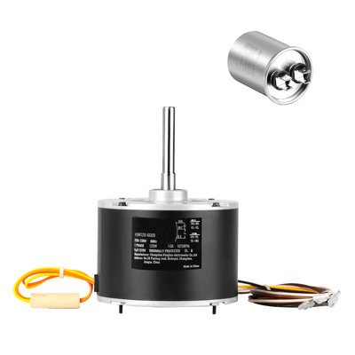 1/6 HP Condenser Fan Motor Replacement, 208-230V 1075 RPM Reversible HVAC AC Outdoor Unit Motor with Explosion-Proof Capacitor