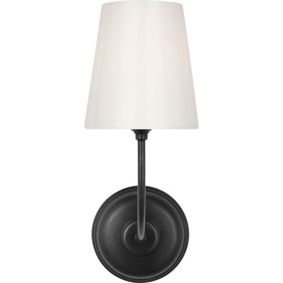 Vendome Single Sconce with White Glass