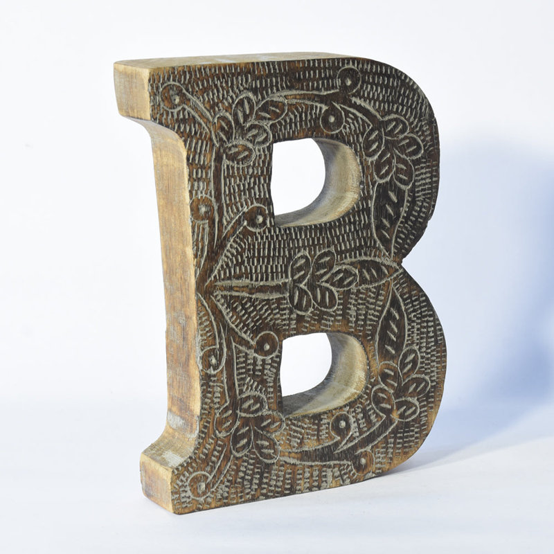 Haddam Text & Numbers Letter Block, Gray, B
