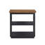 Table basse et table de bout 3 pièces Dany, tablette inférieure, plateau brun et base noire Dany