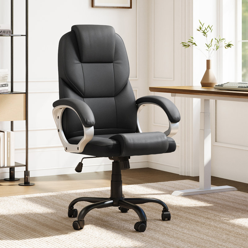 Vinyl Office Chair, Dark Grey