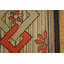 Antique American Interlocked Diamond Squares Folk Art Hooked Rug