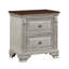 Table de chevet traditionnelle bicolore à deux tons avec plateau gris et brun