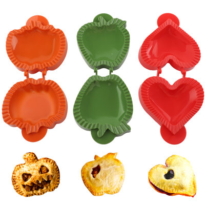 3PCS Dough Presser Pie Moulds, Mini Hand Pie Moulds, One Press Autumn Cottage Pie Set, Party Potluck Hand Pie Pan Moulds Set For Christmas Baking