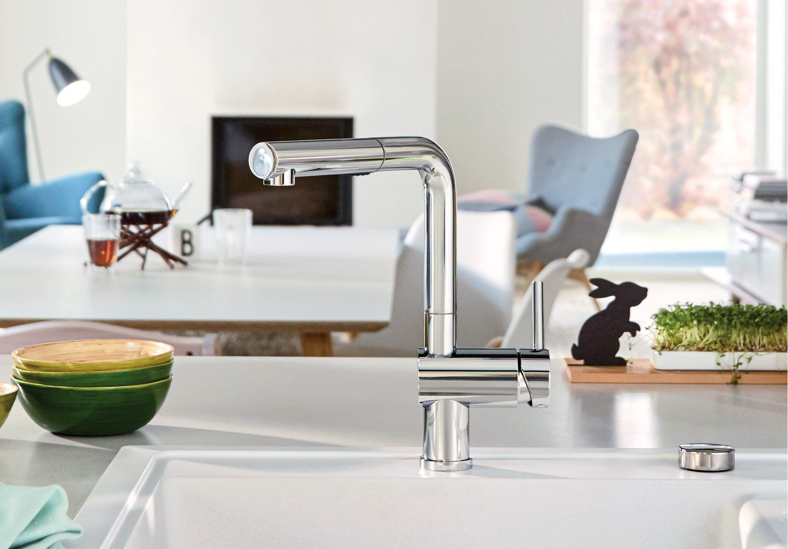 Linus Low Arc Pull-Out Dual-Spray Kitchen Faucet, Chrome