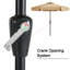 Parasol de marché festonné Holmquist avec inclinaison et levage à manivelle-303353550-400481529