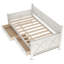 Lit de jour simple en bois de style décontracté moderne et rustique, blanc crème-352180375