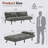Futon Sofa Bed Convertible 70 Inch Solid Wood Couch For Living Room, Chenille Fabric, 2 Cushions-1426713237