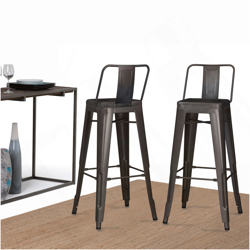 Rayne - tabouret de bar 30 po (ensemble de 2) - gris métal