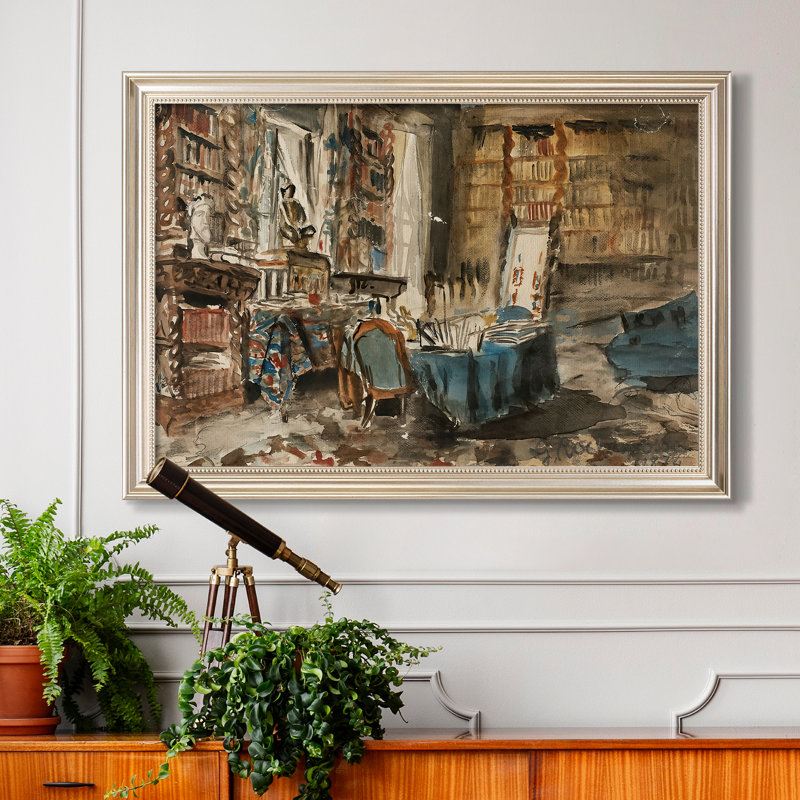Cabinet de Flaubert à Croisset, 1874 - Georges-Antoine Rochegrosse - Toile encadrée sur mesure, 24x34 INNER SIZE