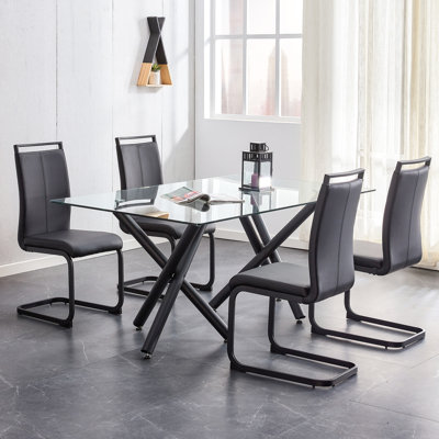 Bamburgh 16.54" Top Leather Dining and Conference Chairs