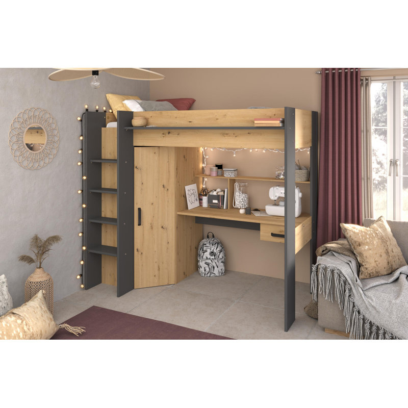 Vermont European Single (90 X 200 Cm) High Sleepers with Storage Included with Desk Included