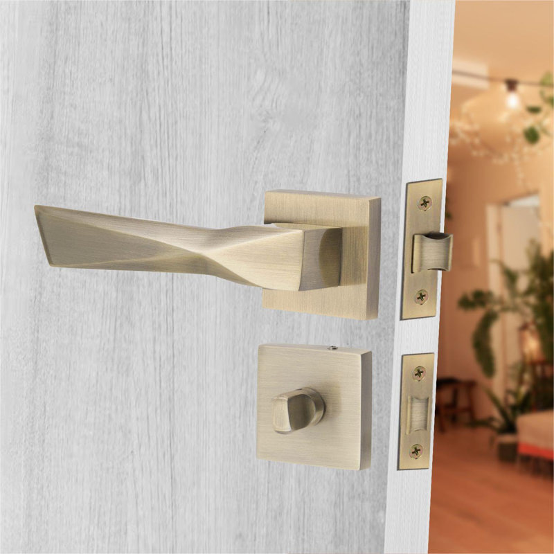  Aura Design Thumbturn Coin Release on Square Rose in Antique Brass Finish