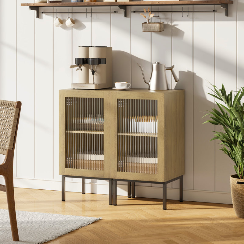 Ensemble de vin avec 2 portes, Beige