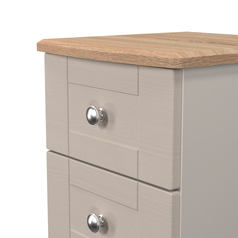 Agyen 40cm W Manufactured Wood Bedside Table, Beige