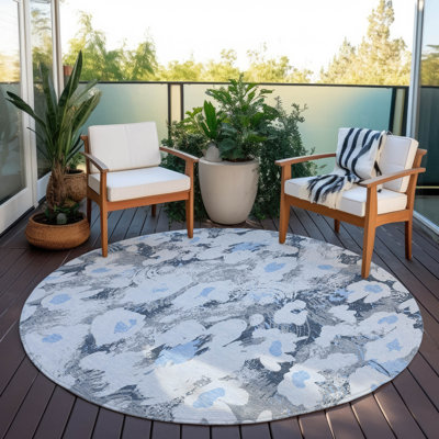 Tapis intérieur / extérieur en polyester tissé à la machine Kinslee