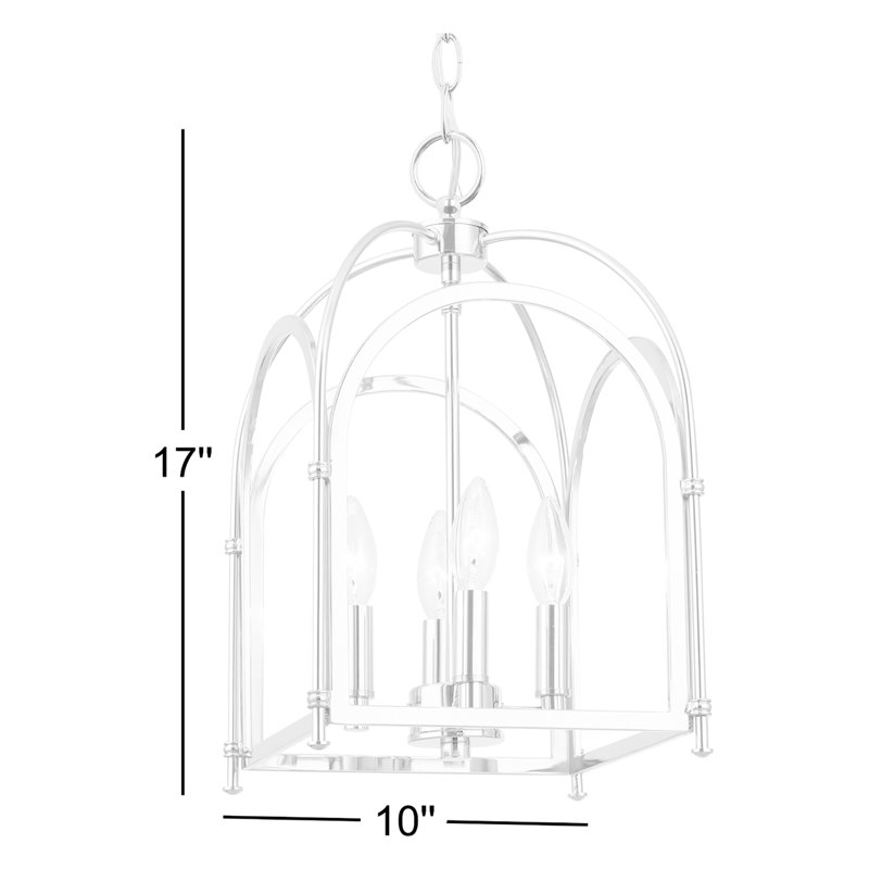 Luman 4 - Light Polished Chrome Lantern Pendant