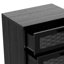 55cm Narrow 4-Drawer Chest with Faux Rattan Panel, Japandi Slim PVC Woven Dresser with Solid Rubberwood Legs & Anti-Tip Device,  Oak / Black-1856680473