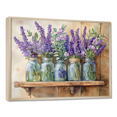 Lavender And Rosemary Bouquet III - Lavender Canvas Print