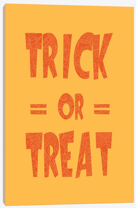 Trick or traiter par 5by5collectif - Estampe numérique sur toile tendue avec châssis, H 12 po x l 8 po x P 0,75 po