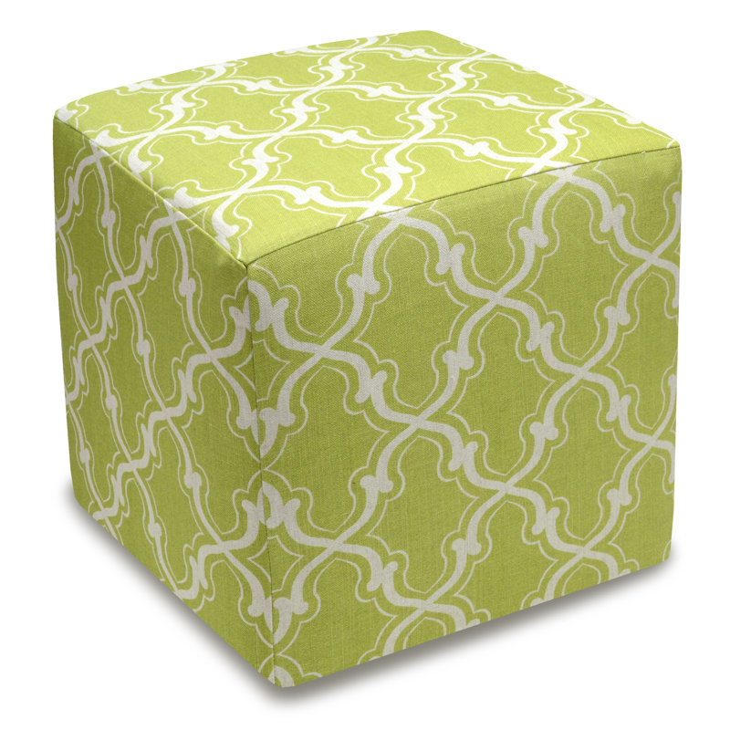 Upholstered Ottoman, Chartreuse Green