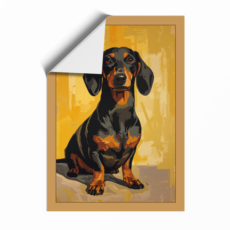 Dignified Dachshund Modern - Framed Print, Unframed, A3 - 42.0 x 29.7 cm