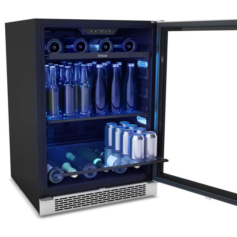 Brisas by Zephyr 24" 8-Bottle and 112-Can Single Zone Beverage Cooler