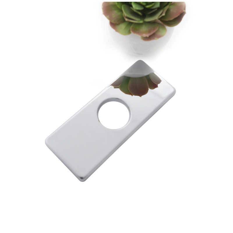 Élégante plaque de robinet de salle de bain à un trou, Chrome poli