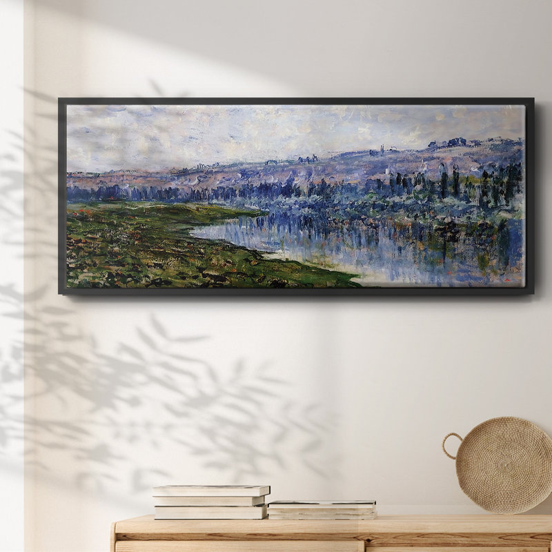 La seine et les montagnes de Chaantèmesle, 1880 - Toile encadrée, H 20 po x l 50 po