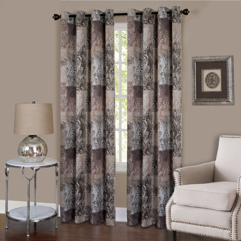 Kirschner Room Darkening Curtain Single Panel, Brown, 50" W x 84" L