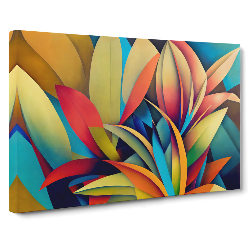 Bewitching Tropical Flowers Abstract - Wrapped Canvas, 35cm H x 50cm W x 3cm D