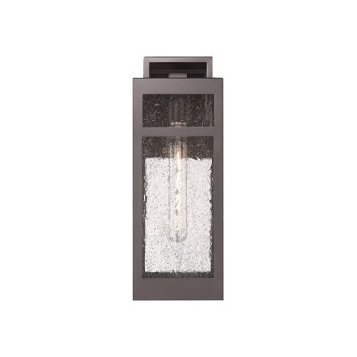 Ridgeway 1-Light 6" Bronze Coastal Outdoor Sconce With Seeded Glass