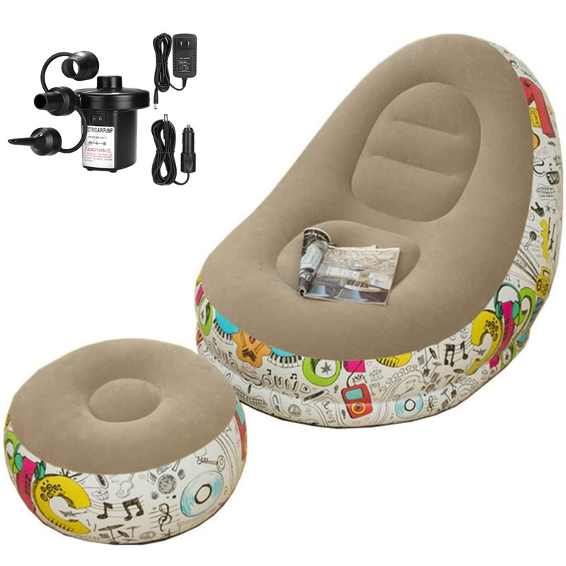 Chaise longue inclinable gonflable Clea, Gris
