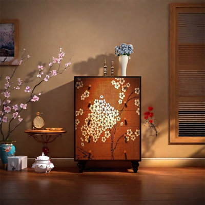5-Drawer Ash Wood Cabinet with Smooth metal Tracks