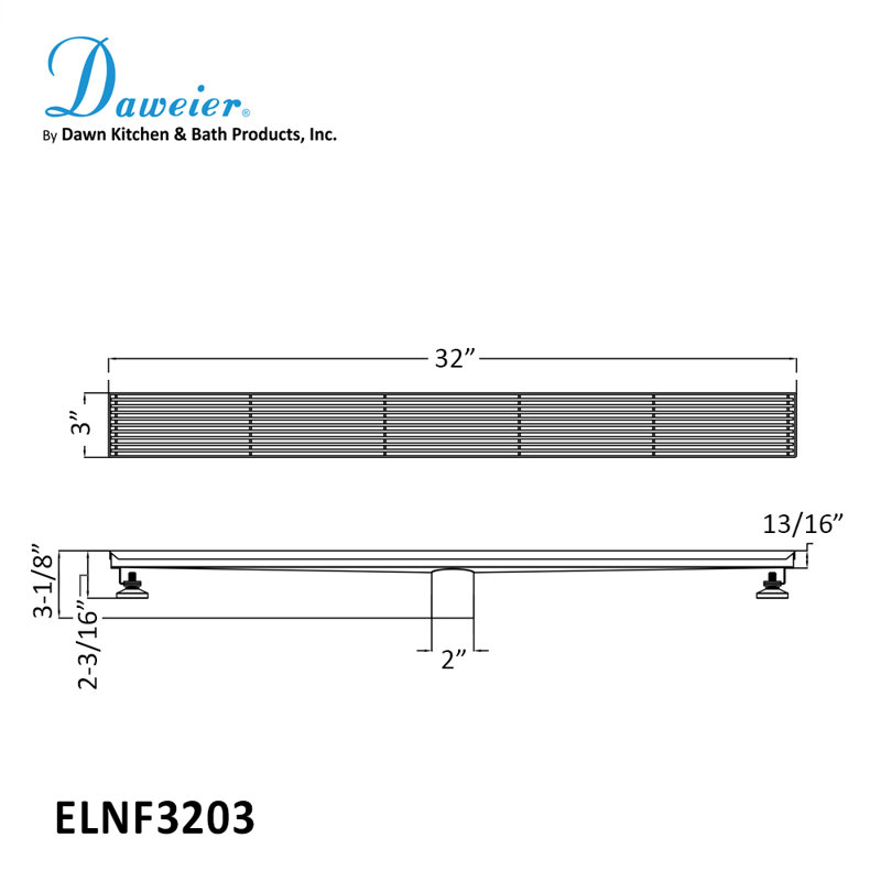 32 Inch Long Stainless Steel Linear Floor Shower Drain