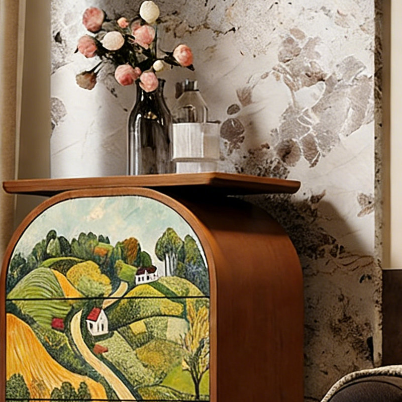Armoire d'entrée 4 tiroirs Modern, Noyer